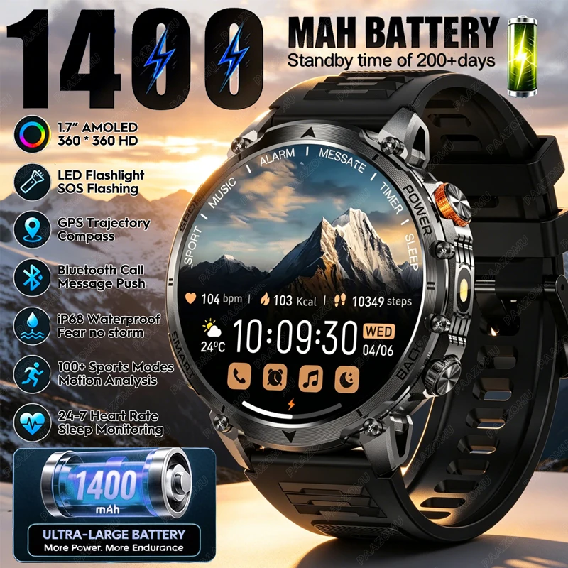 Gym Floor Mats - 2026 Herren Robuste Smartwatch 1400mAh Akku