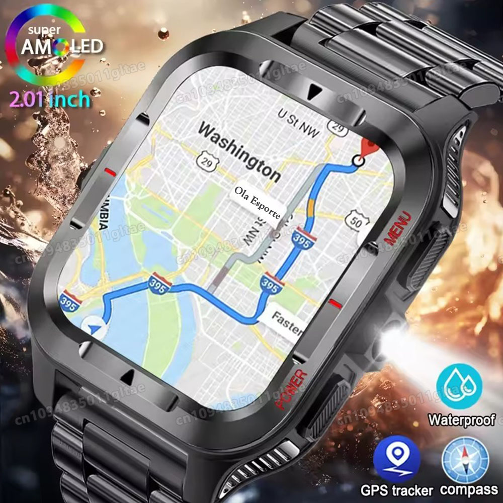 Gym Floor Mats - Robuste Militär-Outdoor-Sport-Smartwatch Gesundheitsüberwachung Sprachassistent Bluetooth-Anruf LED-Taschenlampe