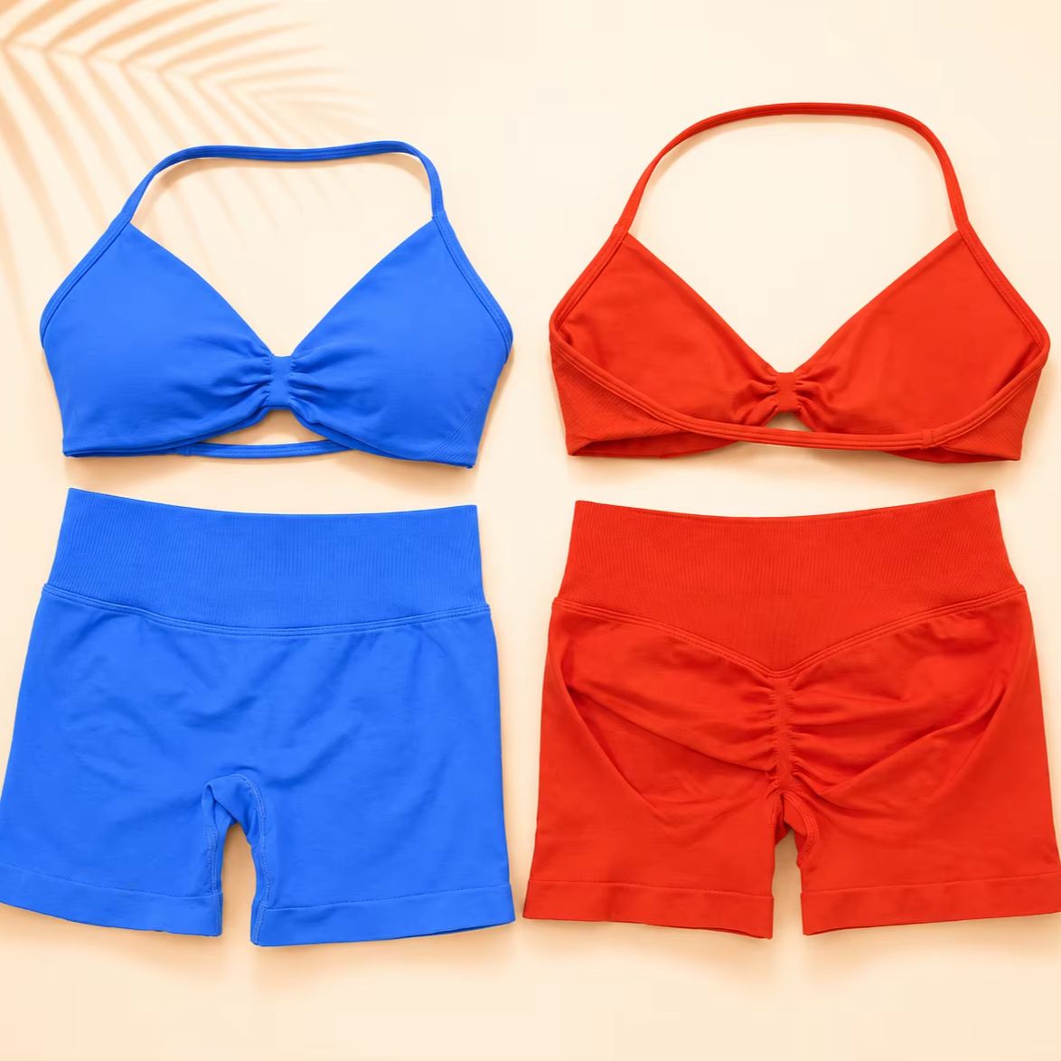Yoga Daily Fitness - L0-g0 Damen Nahtloses Yoga-Set Sport-BH Hochgeschnittene