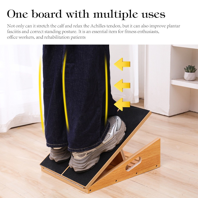 Yoga Fitness Board - Verstellbares Holz-Balance-Board zur Muskelentspannung, Knöchel-Rehabilitation, Yoga-Trainer,