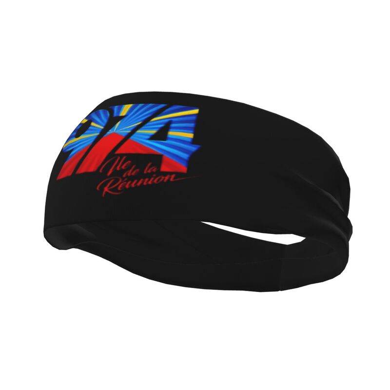 Yoga Fitness Logo - 974 Reunion Island Logo Print Sport-Schweißband,