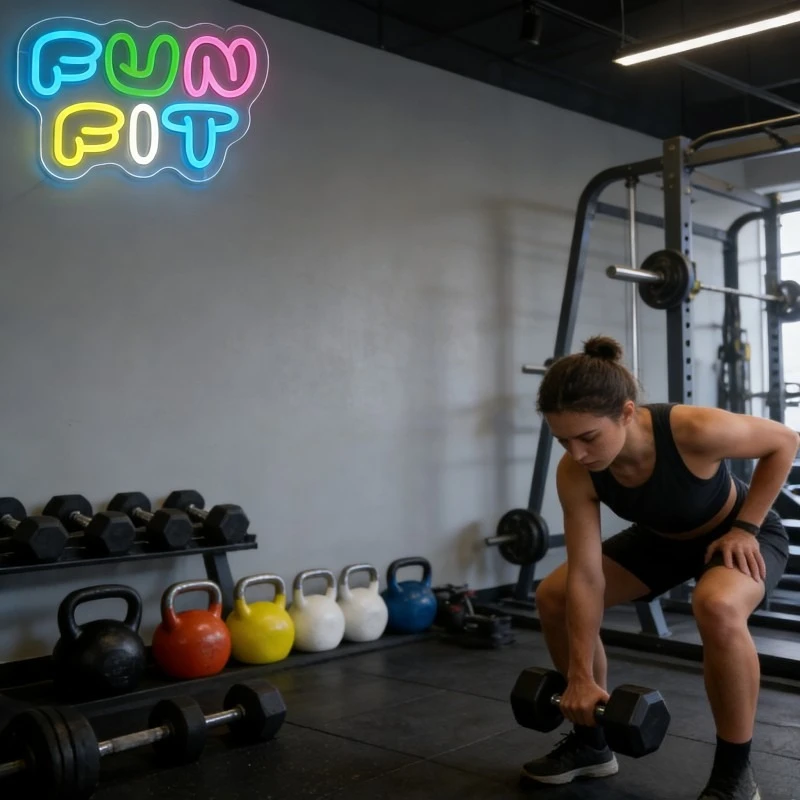 Fun Fit Neon-Schild LED Cartoo – Yoga Fitness Rooms Bewertung und Preis
