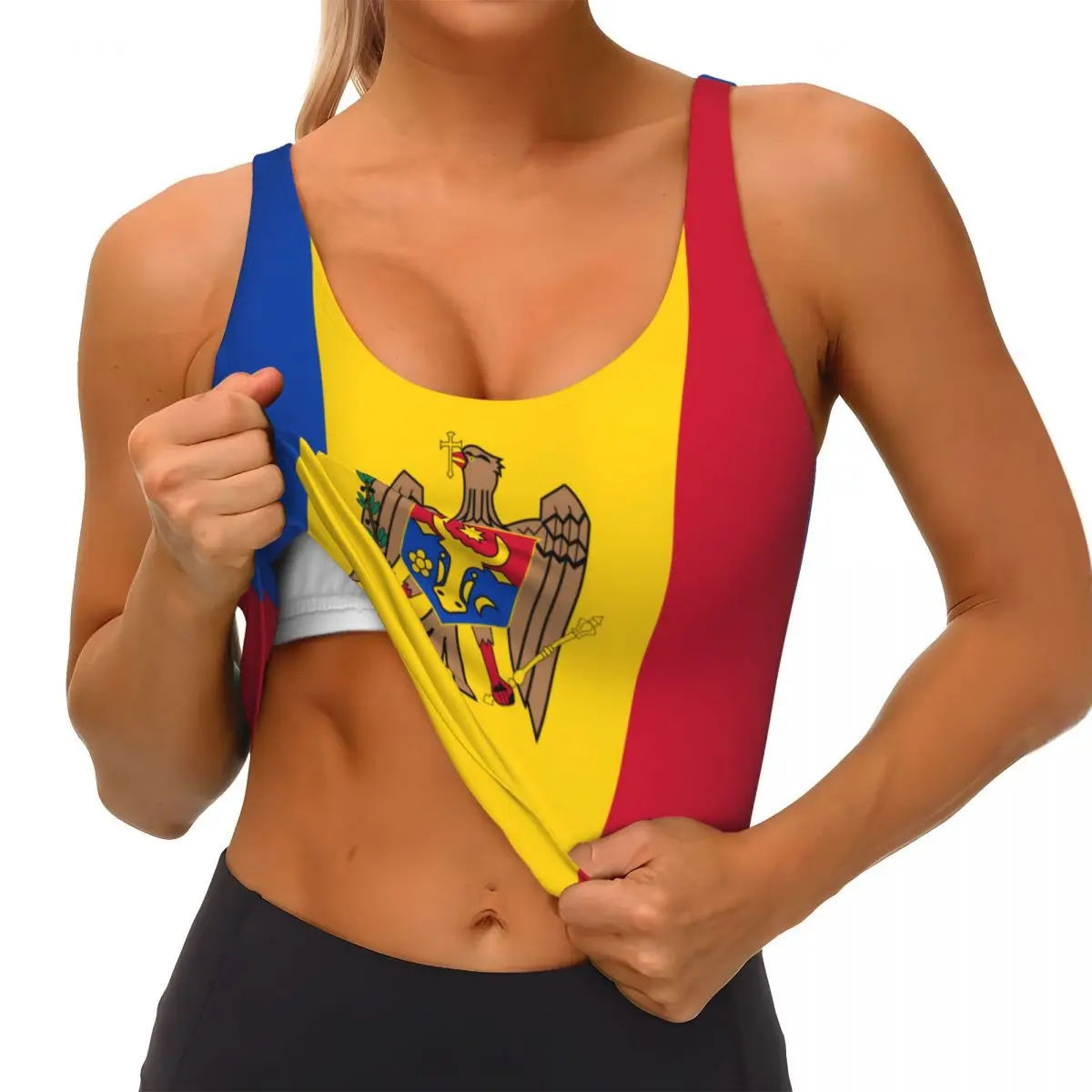 Moldawien Flagge Basic Tops Fr – Yoga Fitness Top Bewertung und Preis