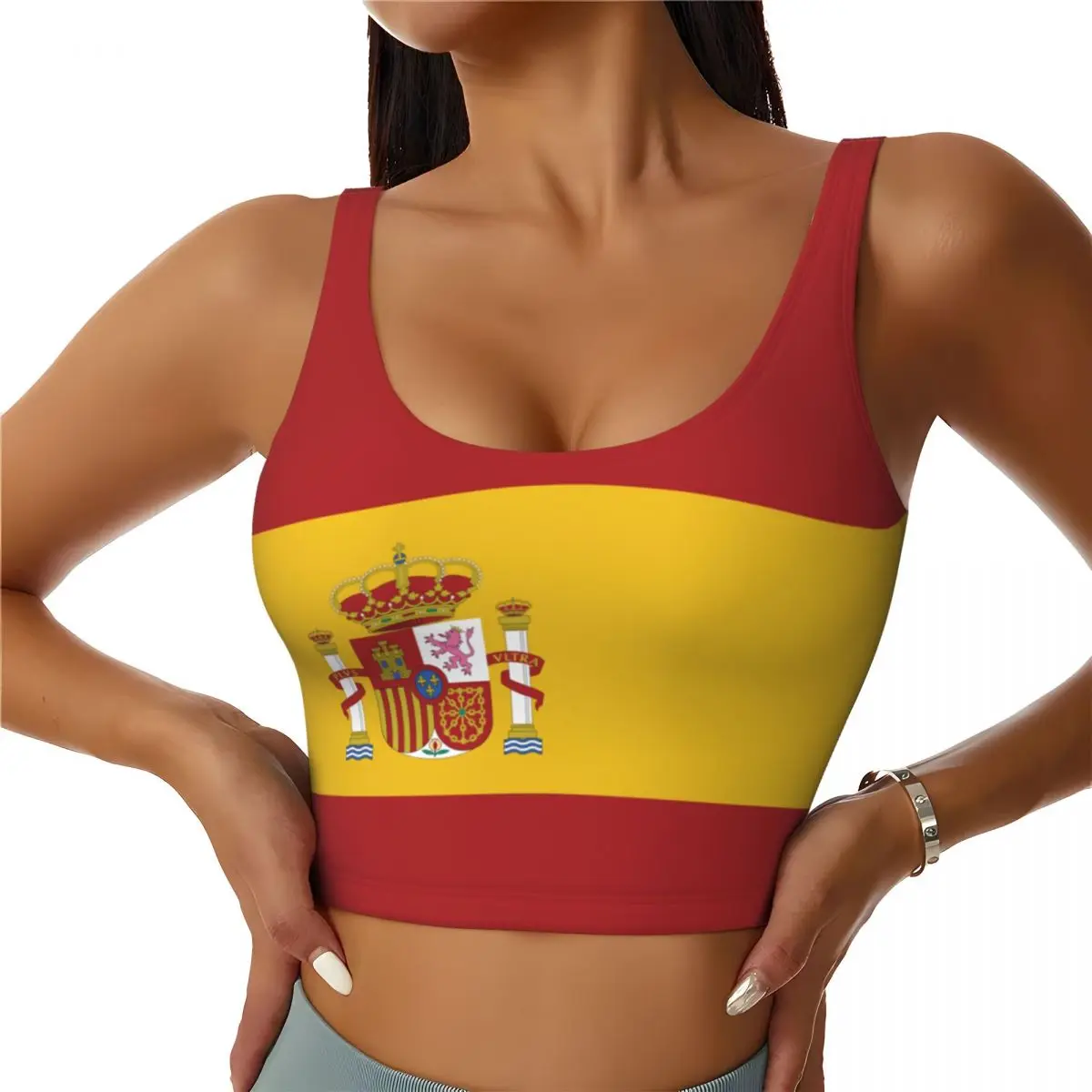 Spanien Flagge Basic Tops Frau – Yoga Fitness Top Bewertung und Preis