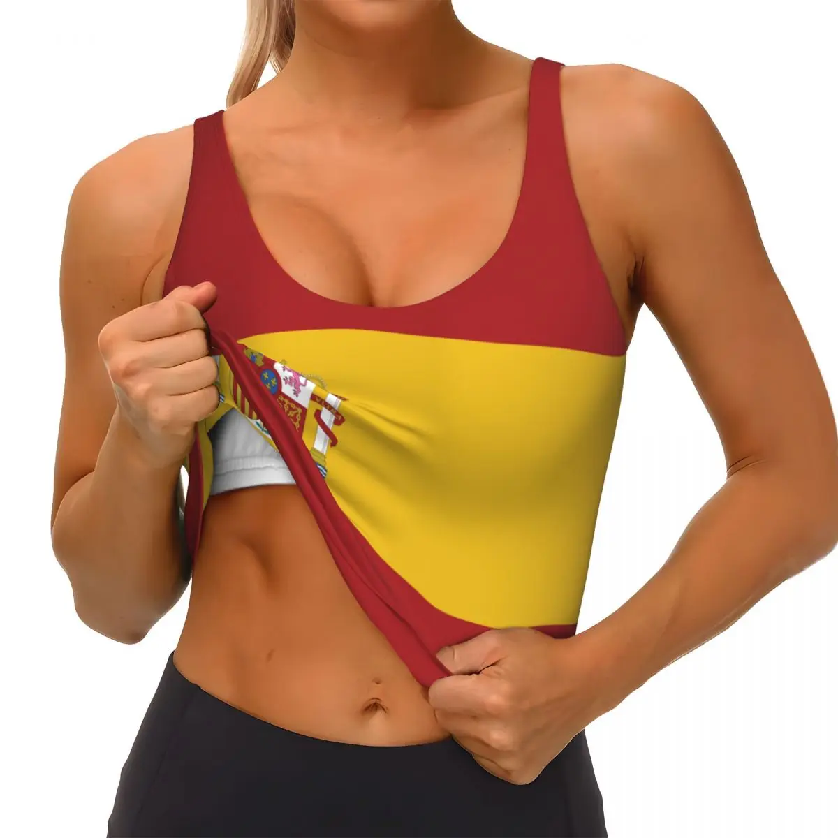 Spanien Flagge Basic Tops Frau – Yoga Fitness Top Bewertung und Preis